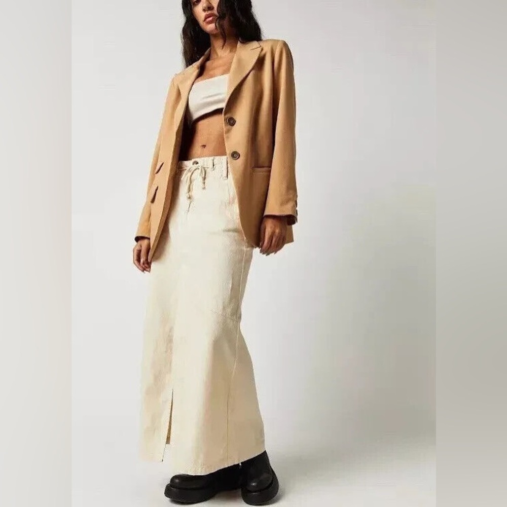 NWOT Free People Chino Maxi Skirt